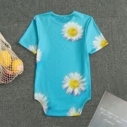 Glitch Daisy Flower Print Men's Bodysuit