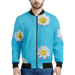 Glitch Daisy Flower Print Men's Bomber Jacket