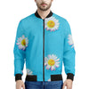 Glitch Daisy Flower Print Men's Bomber Jacket