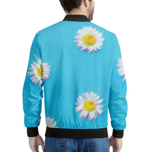 Glitch Daisy Flower Print Men's Bomber Jacket