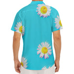 Glitch Daisy Flower Print Men's Deep V-Neck Shirt