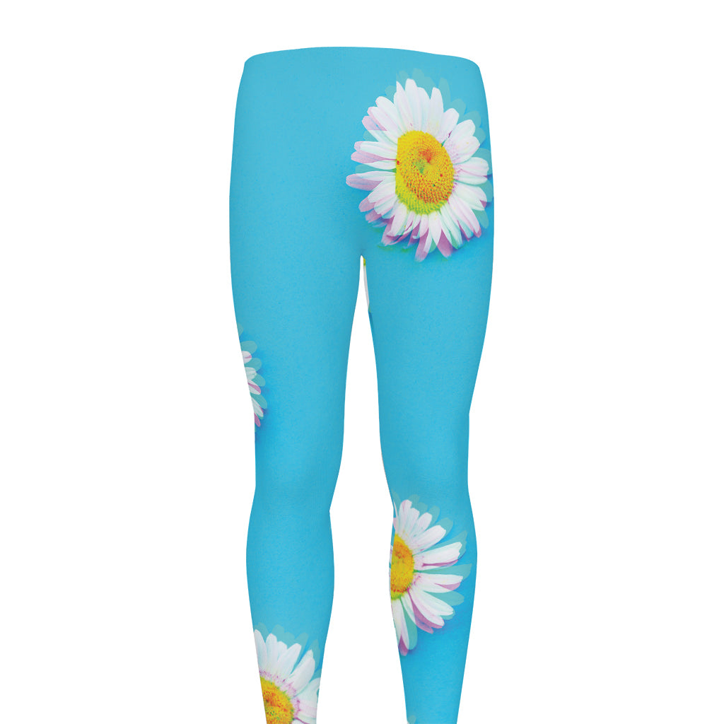 Glitch Daisy Flower Print Men's leggings