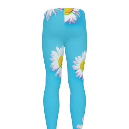 Glitch Daisy Flower Print Men's leggings