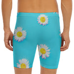 Glitch Daisy Flower Print Men's Long Boxer Briefs