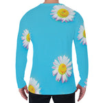 Glitch Daisy Flower Print Men's Long Sleeve T-Shirt