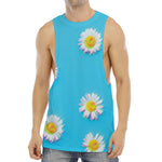 Glitch Daisy Flower Print Men's Muscle Tank Top
