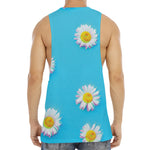 Glitch Daisy Flower Print Men's Muscle Tank Top