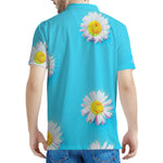 Glitch Daisy Flower Print Men's Polo Shirt