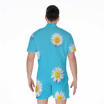 Glitch Daisy Flower Print Men's Rompers