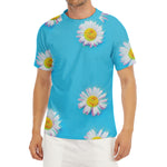 Glitch Daisy Flower Print Men's Short Sleeve Rash Guard