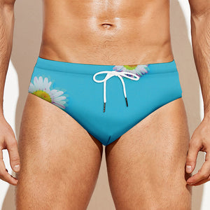 Glitch Daisy Flower Print Men's Swim Briefs