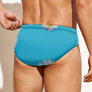 Glitch Daisy Flower Print Men's Swim Briefs