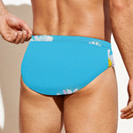 Glitch Daisy Flower Print Men's Swim Briefs