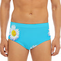 Glitch Daisy Flower Print Men's Triangle Swim Briefs