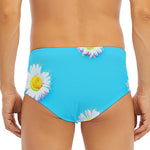 Glitch Daisy Flower Print Men's Triangle Swim Briefs