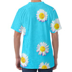 Glitch Daisy Flower Print Men's Velvet T-Shirt
