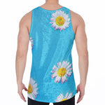 Glitch Daisy Flower Print Men's Velvet Tank Top