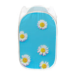 Glitch Daisy Flower Print Mesh Laundry Hamper