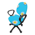 Glitch Daisy Flower Print Office Chair Cover