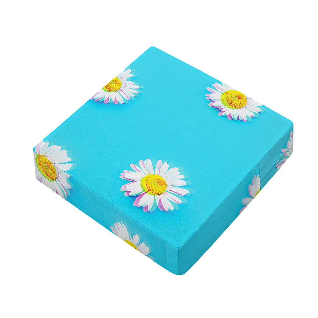 Glitch Daisy Flower Print Outdoor Seat Cushion Cover