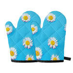 Glitch Daisy Flower Print Oven Mitts