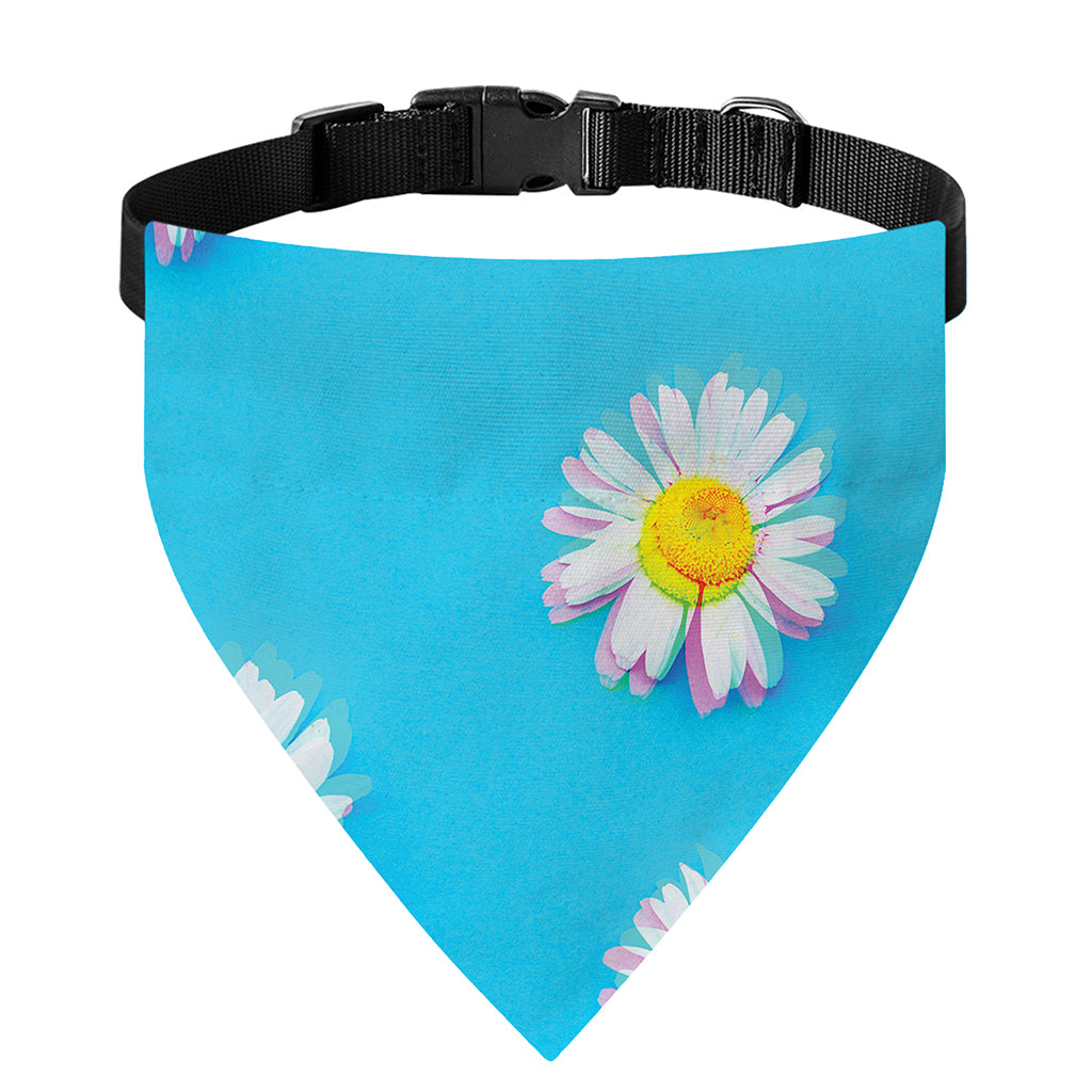 Glitch Daisy Flower Print Over The Collar Dog Bandana