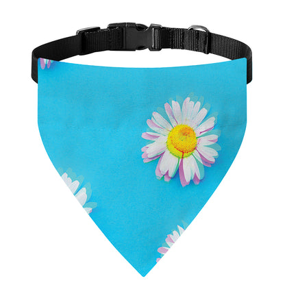 Glitch Daisy Flower Print Over The Collar Dog Bandana