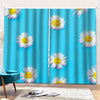 Glitch Daisy Flower Print Pencil Pleat Curtains