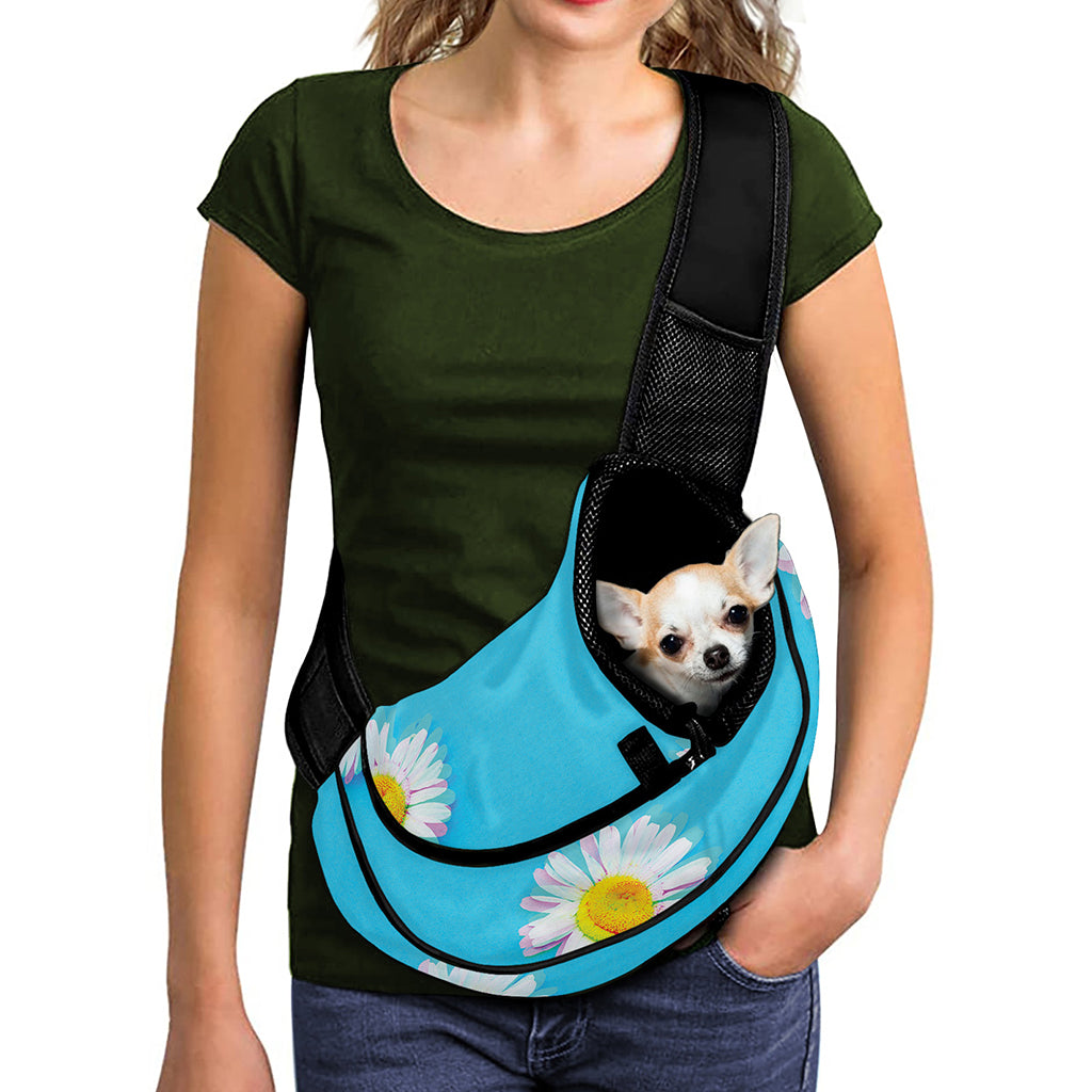 Glitch Daisy Flower Print Pet Sling Carrier
