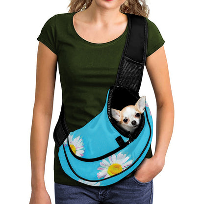 Glitch Daisy Flower Print Pet Sling Carrier