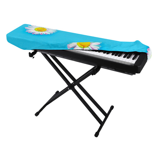 Glitch Daisy Flower Print Piano Keyboard Cover