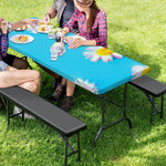 Glitch Daisy Flower Print Picnic Table Cover