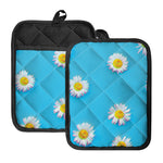 Glitch Daisy Flower Print Pot Holders With Pocket