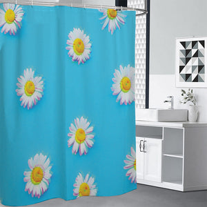 Glitch Daisy Flower Print Premium Shower Curtain