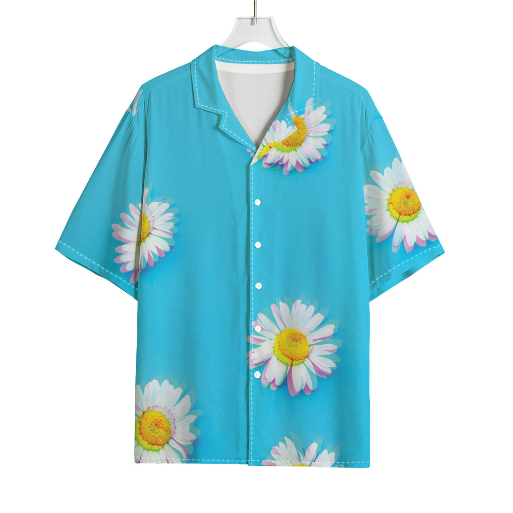 Glitch Daisy Flower Print Rayon Hawaiian Shirt