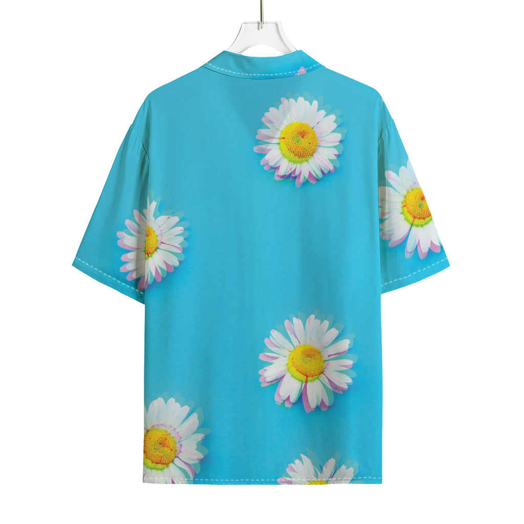 Glitch Daisy Flower Print Rayon Hawaiian Shirt