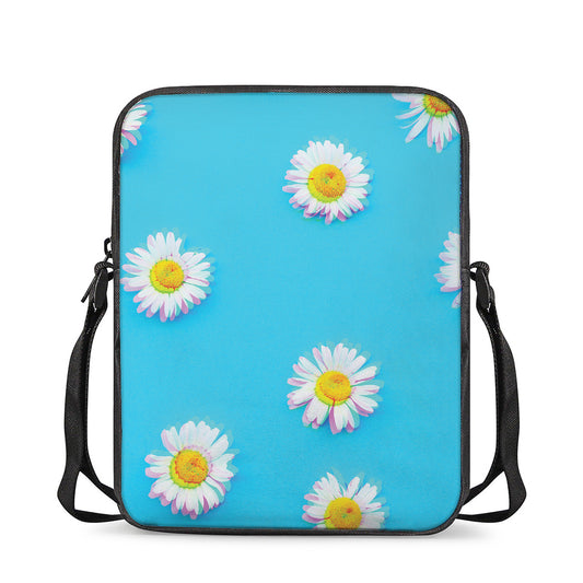 Glitch Daisy Flower Print Rectangular Crossbody Bag