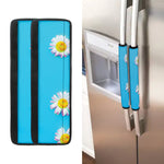 Glitch Daisy Flower Print Refrigerator Handle Covers