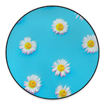 Glitch Daisy Flower Print Round Floor Mat