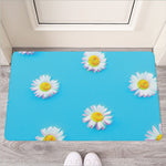 Glitch Daisy Flower Print Rubber Doormat
