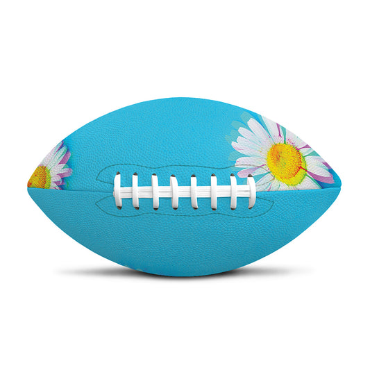 Glitch Daisy Flower Print Rugby Ball
