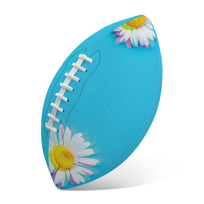 Glitch Daisy Flower Print Rugby Ball
