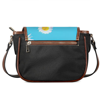 Glitch Daisy Flower Print Saddle Bag