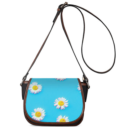 Glitch Daisy Flower Print Saddle Bag