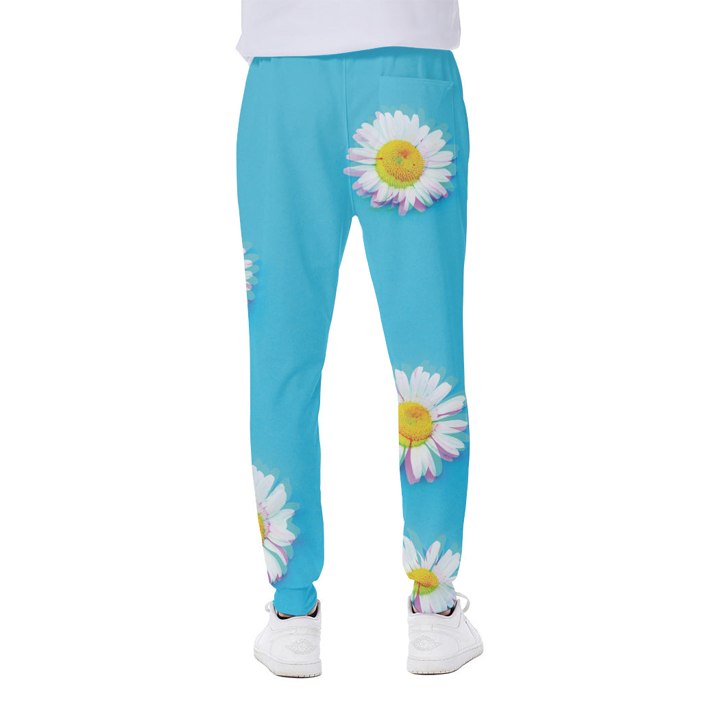 Glitch Daisy Flower Print Scuba Joggers