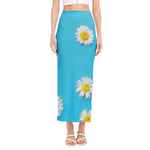 Glitch Daisy Flower Print Side Slit Maxi Skirt