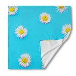 Glitch Daisy Flower Print Silk Bandana