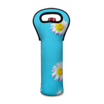 Glitch Daisy Flower Print Single Neoprene Wine Tote