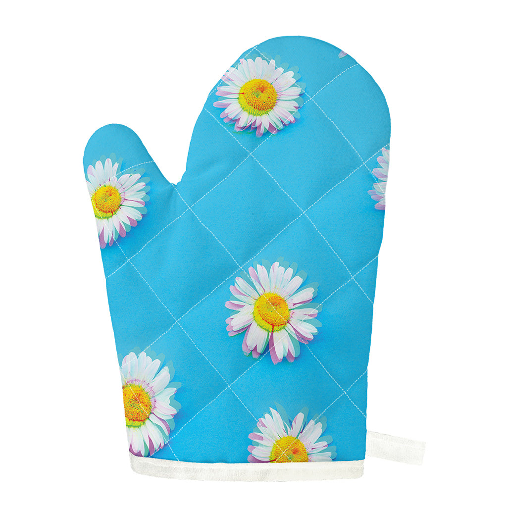Glitch Daisy Flower Print Single Oven Mitt