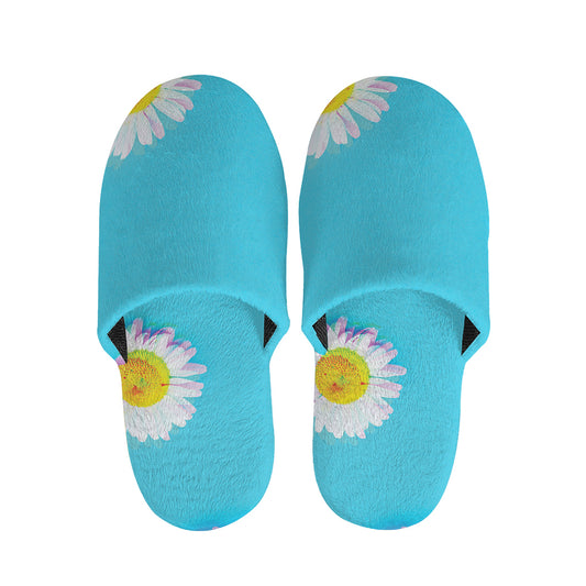 Glitch Daisy Flower Print Slippers